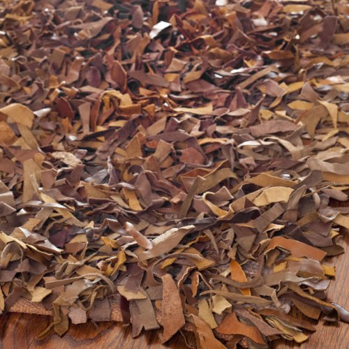 Safavieh Leather Shag Collection Metro Handmade Saddle Leather Area Rug, Brown