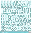Doodlebug Chippers Monochromatic Chipboard Alphabet Stickers, 12-Inch by 12-Inch, Swimming Pool
