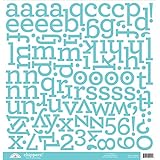Doodlebug Chippers Monochromatic Chipboard Alphabet Stickers, 12-Inch by 12-Inch, Swimming Pool