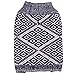 Blueberry Pet 2 Patterns Dog Sweater with Blue and White Diamond Pattern, Back Length 12