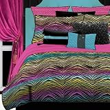 Rainbow Zebra Comforter Set Size: Twin