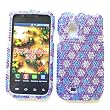 Samsung Fascinate i500 Galaxy S (Verizon) Snap-on Protector Hard Case Rhinestone Cover "Colorful Petals" Design