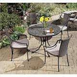 Home Styles Stone Harbor Table 4 Laguna Chairs in Black and Slate