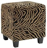 Lily Ottoman, 18.75Hx16.5SQ, BLK & BRN PRINT