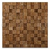 Noce 1 x 1 Hi-Low Split Faced Travertine Mosaic Tile