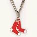 Boston Red Sox Silver Tone Chain Necklace with Socks Logo Pendant