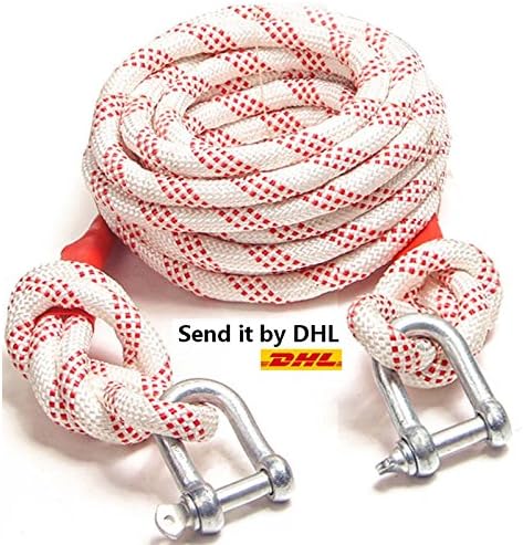 Emergency Tow Rope - BabyLovest 8m Heavy Duty Emergency Tow Strap - Generic Portable Tow Rope,Recovery Towing Strap,Emergency Towing Belt with Hooks For Car Van Vehicle