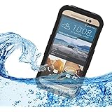 HTC ONE M9 Waterproof Case, VEGO Full Body Waterproof Shockproof Dirtproof Durable Gel Touch Screen Ipx8 Swimming Diving Protection Case Cover Skin for HTC ONE M9 2015 Release - Black