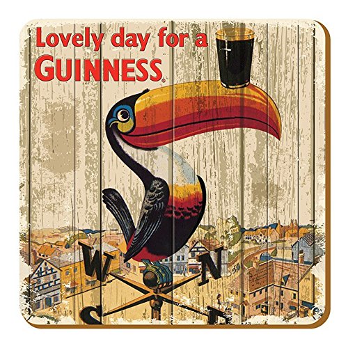 GuinnessToucan Weather Vane Cork Backed Drinks Coaster (sg)