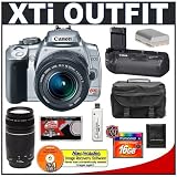 Canon Digital Rebel XTi 10.1MP Digital SLR Camera (Silver) + Canon EF-S 18-55mm Lens [Outfit] + Canon EF 75-300mm III Lens + BG-E3 Grip + 16GB Card + NB-2LH Battery + Accessory Kit