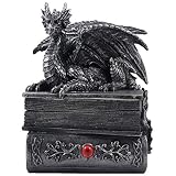 Mythical Guardian Dragon Trinket Box Statue with Hidden Book Storage Compartment for Decorative Gothic & Medieval Home Decor Sculptures and Figurines As Jewelry Boxes or Magical Fantasy Gifts for Office Study Library by Home-n-Gifts