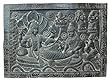 Yoga Interior Decor Lord Vishnu and Goddess Laxmi Hand Carved Wooden Door Panel India