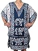 Beach Coverup Kaftan Blue Elephants Printed Dresses Womans Caftan