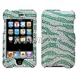 APPLE: iPod Touch (2nd Gen), iPod Touch (3rd Gen) Zebra Skin (Silver/Green) Diamante Protector Cover APPLE: iPod Touch (2nd Gen), iPod Touch (3rd Gen) Zebra Skin (Silver/Green) Diamante Protector Cover