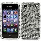 iPhone 4 Diamond Crystal * Sparkling* Snap on Cover + USB Car Charger + Mirror Screen Protector + Wisdom * Courage Wristband