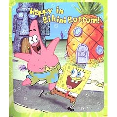 Spongebob Squarepants Fleece Throw Blanket - Happy