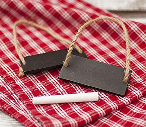Rectangular Hanging Chalkboard Bottle Label Tag, Place Cards, Set of 2