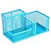 Homecube Space Saving Mesh Office Supplies Desk Organizers/Pen Holder/Cell Phone Holder/Cosmetic Holder 3 Sorter Sections Blue