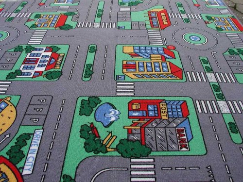 Auto Kinder Strassen Spielteppich 145x200 cm
