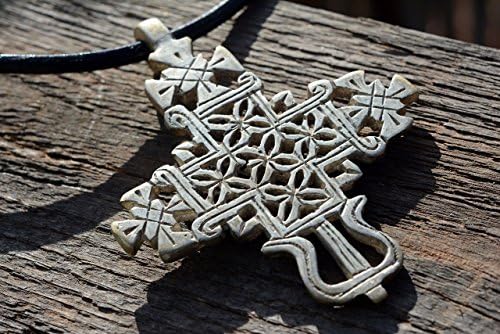 Large Handmade Ethiopian Coptic Pendant religious jewelry Cross Orthodox silver 800
