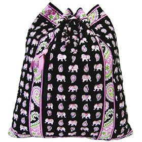 Vera Bradley Pink Elephants Backsack