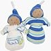 Under The Nile Organic Cotton Gnomes - Blue Hippo Flower & Stripe
