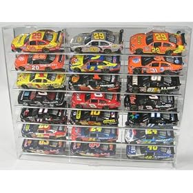 NASCAR 1:24 Diecast Display Case 21 car Angled Shelf fits Action 1:24 Scale