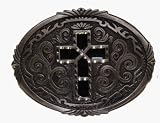 Mens PEWTERTONE WITH CROSS Punk Rock Metal Belt Buckle