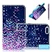 iphone 6S Plus Case,iphone 6 Plus Case, Tradekmk(TM) Fashion Unique Purple Blue Combo Spots Design Premium PU Leather Slim Fit Folio Magnet Wallet Stand Shell Cover Case with Card Holders Compatible with Apple iPhone 6 6S Plus(5.5)[+Stylus]