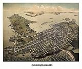 Historic Maps - Newport Bird's Eye View Map 1878 Rhode Island - Newport County - Newport, R.I. 1878. 36x54