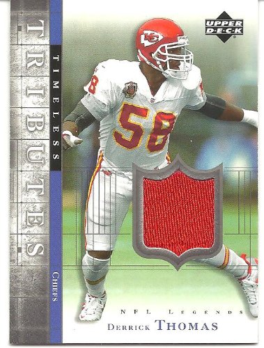 Derrick Thomas 2001 Upper Deck Legends Timeless Tributes Jersey Card #TTDT Kansas City Chiefs