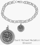 Genuine Sterling Silver St. Michael Religious CharmBracelet