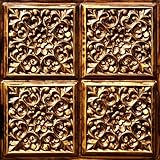 Discounted Fire Rated Ceiling Tile Antique Gold Plastic Can Be Glue on Clean Smooth Surface, Also Can Glue Over Popcorn #109 24'24' Overlapping Edges