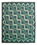 Quilt Twin Green Log Cabin