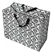 Jumbo reusable Storage Bag in Black and White Baroque design