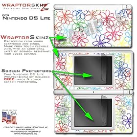 Nintendo DS Lite Kearas Flowers on White WraptorSkinz Skin Kit by TuneTattooz TM