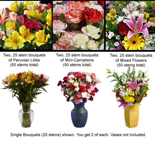 Flowers for the Office - 6 Big Bouquets - Free, Fast Shipping