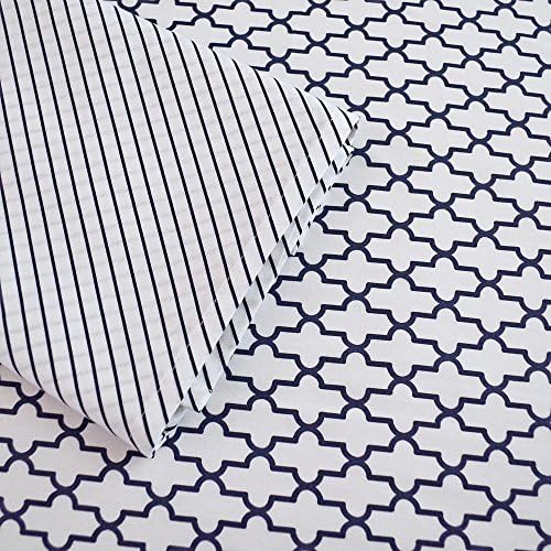 Oliver B Navy Trellis 2-Piece Crib Bedding Set