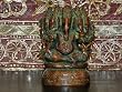 8" Ganesha Ganesh Five Faced Hindu Elephant God of Good Luck Brass Statue