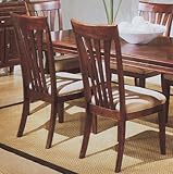 Set of 2 Espresso Finish Wood Dining Chairs w/Cushion Seats