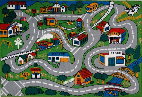 Roule Fun Time Collection Country Fun 5X8 Ft Kids Area Rugs
