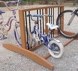 Indoor/Outdoor Poly Lumber Bike Rack (Cedar) (30