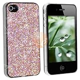 Pink Bling Rubber Hard Snap Case Shield Compatible With iPhone 4 4G