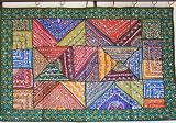 Review NovaHaat.com  / BANJARA INDIAN MIRROR SARI WALL TAPESTRY HANGING DECOR