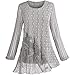 Women's Greige Tunic Sweater - Soft Gray Lacey Knit Top