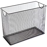 U Brands Mesh Steel Desktop Hanging File Holder, Letter Size, 12.4" x 9.75" x 5.5", Black