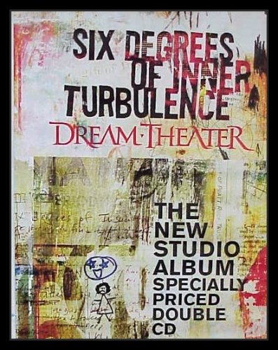Dream Theater (Six Degrees of Inner Turbulence, Original, Double-Sided) Gold Wood-Mounted Music Poster Print - 18