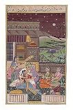 Folkart Miniatures India Paintings Drawings & Water Color on Paper Love Scene 5 x 7.5 inches (miniature0034)