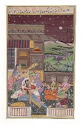 Folkart Miniatures India Paintings Drawings & Water Color on Paper Love Scene 5 x 7.5 inches (miniature0034)