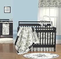 Waverly Black Toile 4 Piece Baby Crib Bedding Set by Crown Crafts